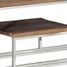 Elegant Console Table - Silver Steel & Solid Wood | HipoMarket