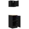 Garage Cabinets 2 pcs - Black Engineered Wood | HipoMarket