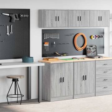 Garage Cabinets 2 pcs Grey Sonoma Engineered Wood - HipoMarket