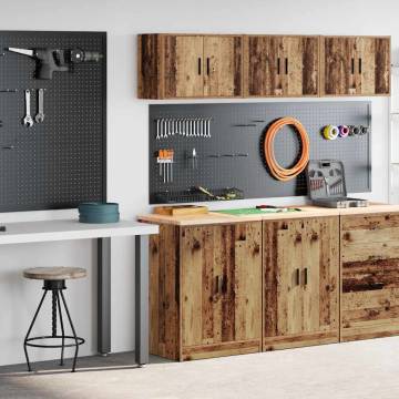 Garage Cabinets 2 pcs Old Wood - Organize Your Space