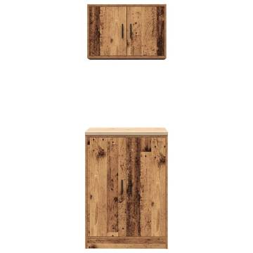 Garage Cabinets 2 pcs Old Wood - Organize Your Space