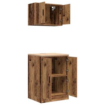 Garage Cabinets 2 pcs Old Wood - Organize Your Space