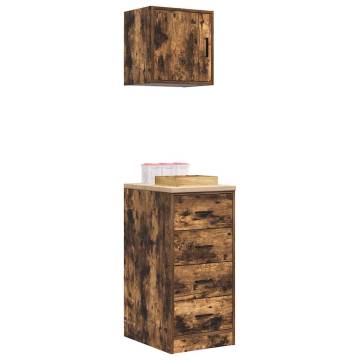 Garage Cabinets 2 pcs Smoked Oak - Durable Storage Solutions