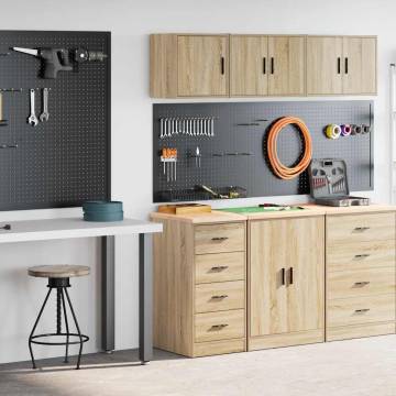 Garage Cabinets 2 pcs Sonoma Oak - Durable Storage Solutions