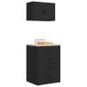 Garage Cabinets 2 pcs Black Engineered Wood | HipoMarket