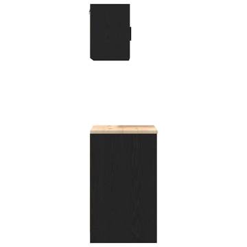 Garage Cabinets 2 pcs Black Engineered Wood | HipoMarket