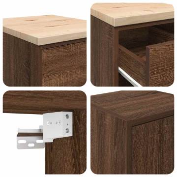 Garage Cabinets 2 pcs Brown Oak Engineered Wood for Storage