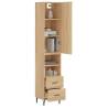 Stylish Highboard Sonoma Oak - 34.5x34x180 cm Engineered Wood