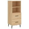 Stylish Highboard Sonoma Oak - 34.5x34x180 cm Engineered Wood