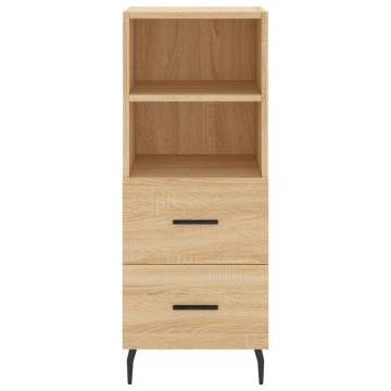 Stylish Highboard Sonoma Oak - 34.5x34x180 cm Engineered Wood