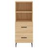 Stylish Highboard Sonoma Oak - 34.5x34x180 cm Engineered Wood