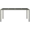 Stylish Grey Garden Table 190x90 cm | Poly Rattan & Glass