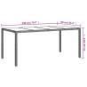 Stylish Grey Garden Table 190x90 cm | Poly Rattan & Glass