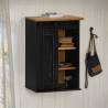  Hanging Cabinet HALDEN with Sliding Door Black 49x22.5x70 cm Pine Colour black Quantity in Package 1 Number of 