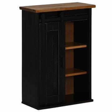 HALDEN Black Hanging Cabinet with Sliding Door – 49x22.5x70 cm