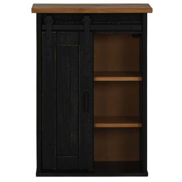 HALDEN Black Hanging Cabinet with Sliding Door – 49x22.5x70 cm