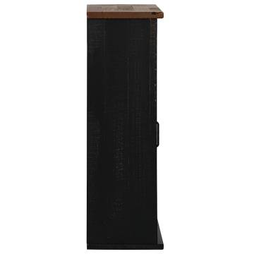 HALDEN Black Hanging Cabinet with Sliding Door – 49x22.5x70 cm