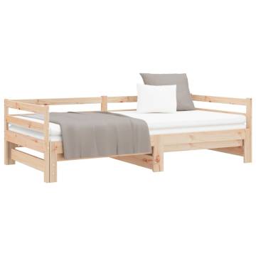 Pull-out Day Bed without Mattress - Versatile Pinewood Design