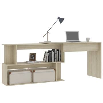 Corner Desk Sonoma Oak - Modern Rotatable Design | Hipomarket