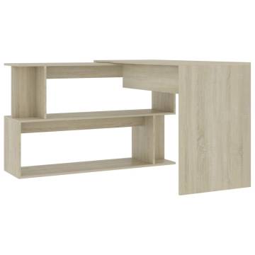 Corner Desk Sonoma Oak - Modern Rotatable Design | Hipomarket