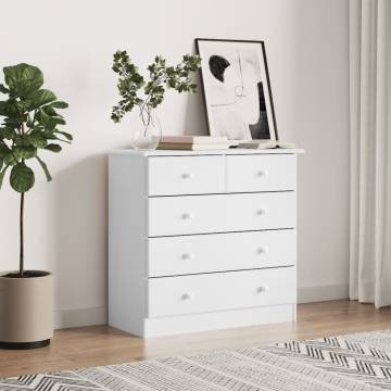 Chest of Drawers ALTA White - Solid Wood Pine 77x35x73 cm