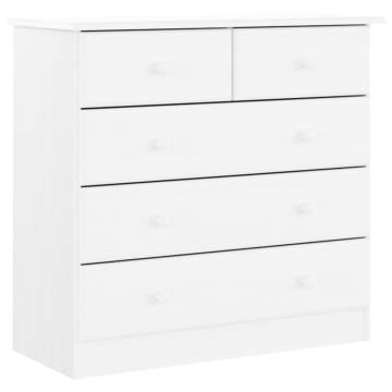 Chest of Drawers ALTA White - Solid Wood Pine 77x35x73 cm