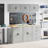  Garage Cabinets 6 pcs Concrete Grey Engineered Wood Colour concrete grey Quantity in Package 1 Model with doors 