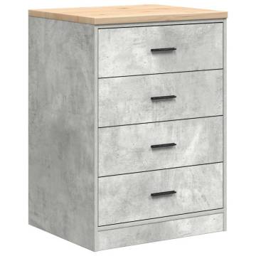 Garage Cabinets 6 pcs - Concrete Grey Engineered Wood