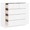 Chest of Drawers ALTA White - Solid Wood Pine 77x35x73 cm