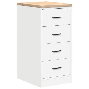 6 pcs Garage Cabinets - Durable White Engineered Wood Storage