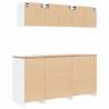 6 pcs Garage Cabinets - Durable White Engineered Wood Storage