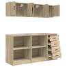 Garage Cabinets - 6 pcs Sonoma Oak Engineered Wood | HiPoMarket