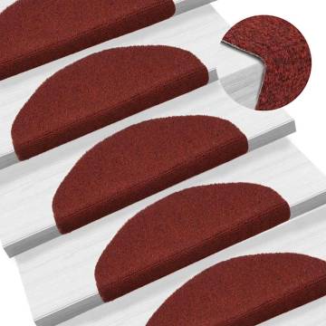 Stair Mats Self-adhesive - 20 pcs Red - 65x21x4 cm