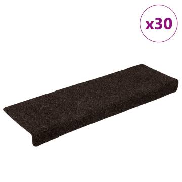 Self-Adhesive Stair Mats - Brown - 30 pcs | Hipo Market UK