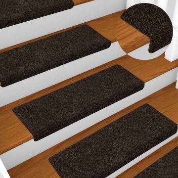 Self-Adhesive Stair Mats - Brown - 30 pcs | Hipo Market UK