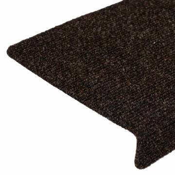 Self-Adhesive Stair Mats - Brown - 30 pcs | Hipo Market UK