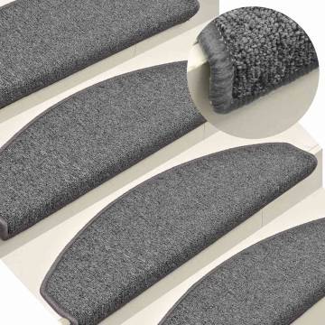 Stair Mats 30 pcs Dark Grey | Non-Slip and Washable