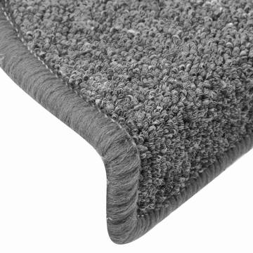 Stair Mats 30 pcs Dark Grey | Non-Slip and Washable