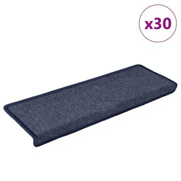 Stair Mats 30 pcs | 65x21x4 cm Grey & Blue | Hipomarket UK