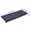 Stair Mats 30 pcs | 65x21x4 cm Grey & Blue | Hipomarket UK