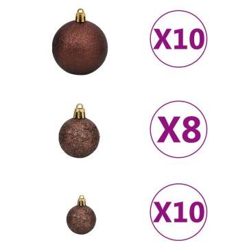 Pre-lit White Christmas Tree with Ball Set - 240 cm