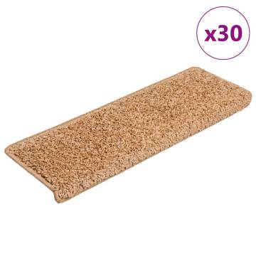 Beige Stair Mats 30 pcs - Non-Slip & Washable | HipoMarket