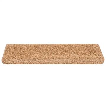 Beige Stair Mats 30 pcs - Non-Slip & Washable | HipoMarket