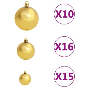 Pre-lit White Christmas Tree with Ball Set - 240 cm