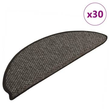 Stair Mats Self-adhesive Sisal-Look 30 pcs - Anthracite