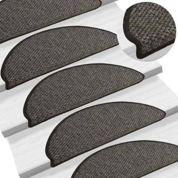 Stair Mats Self-adhesive Sisal-Look 30 pcs - Anthracite