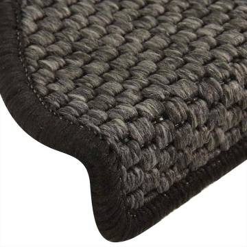 Stair Mats Self-adhesive Sisal-Look 30 pcs - Anthracite