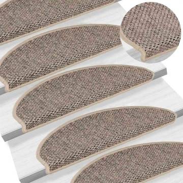 Stair Mats Self-Adhesive Dark Beige 30 pcs | HipoMarket