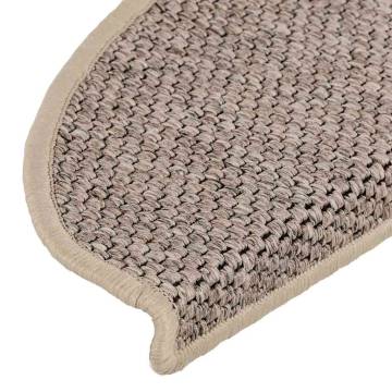 Stair Mats Self-Adhesive Dark Beige 30 pcs | HipoMarket