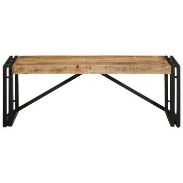 Coffee Table 100x50cm - Solid Rough Mango Wood & Iron Frame